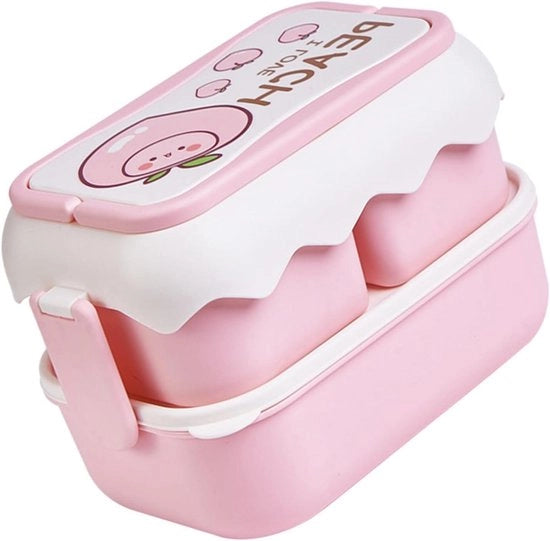 Lunchbox Portatile con Disegno dei Cartoni e Compartimenti Separati per Studenti - Resistente all'Umidità - Pratico e Divertente - ZFQ79MKIDE-11