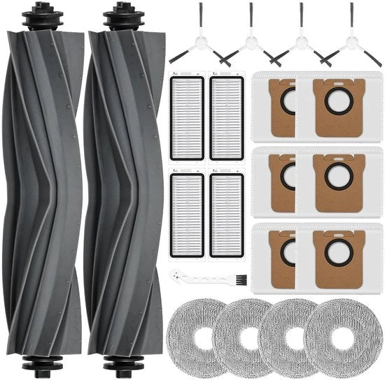 Accessori per Dreame L20 Ultra - Kit di sostituzione - 2 Spazzole principali - 6 Sacchi a spazzatura - 4 Aspirabroccoli - 4 Filtro HEPA - 4 Spazzole laterali - 1 Spazzola di pulizia - 1 Chiave a stella - Componenti di aspiratore