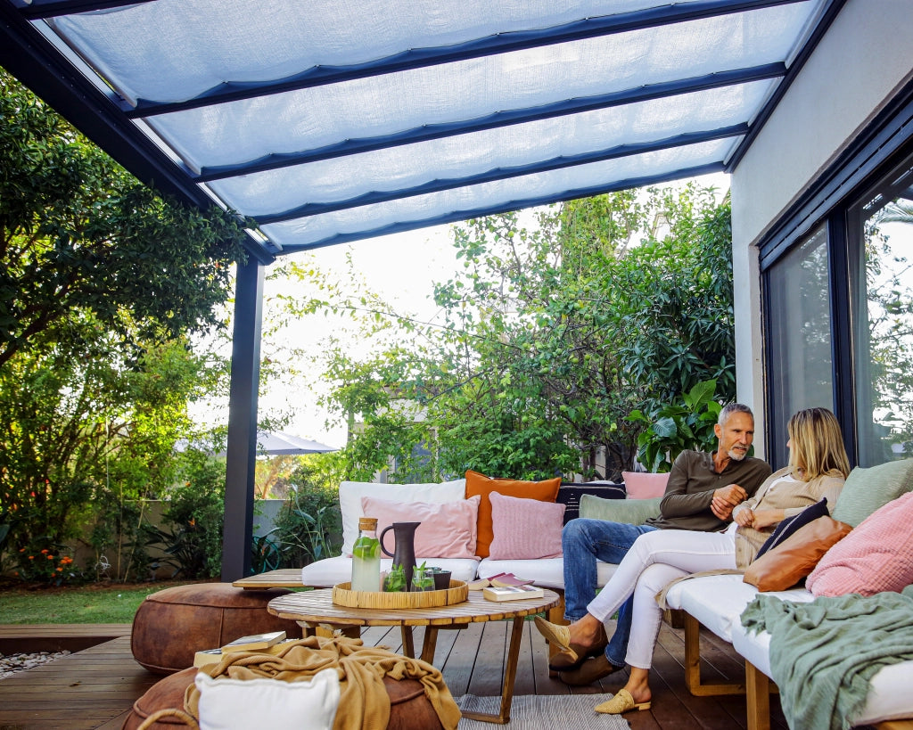 Tenda da Tetto Per la Pergola Stockholm 3.4X8 m Bianco