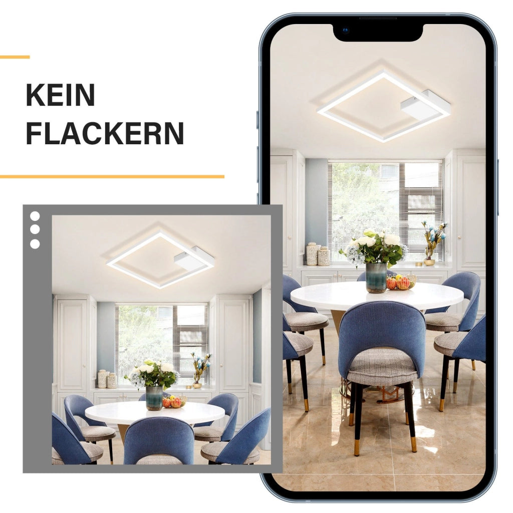 ZMH Lampada da soffitto plafoniera LED bianca quadrata 3000K moderna per soggiorno corridoio cucina