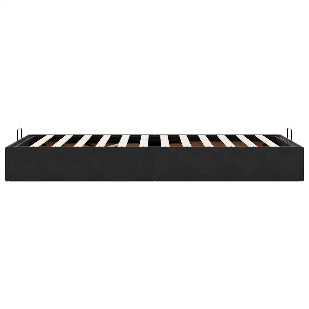Struttura Letto Pouf Senza Materasso Nero 90x190 cm Velluto