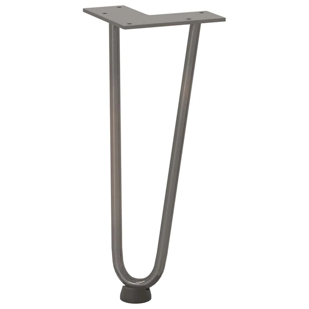 Set di 4 gambe a forcina dal design moderno per tavolino altezza 30 cm in acciaio naturale 02_0056718