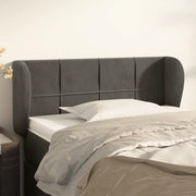 Testiera ad Orecchio-Testata con Orecchie Grigio Scuro 83x23x78/88 cm in Velluto 832548