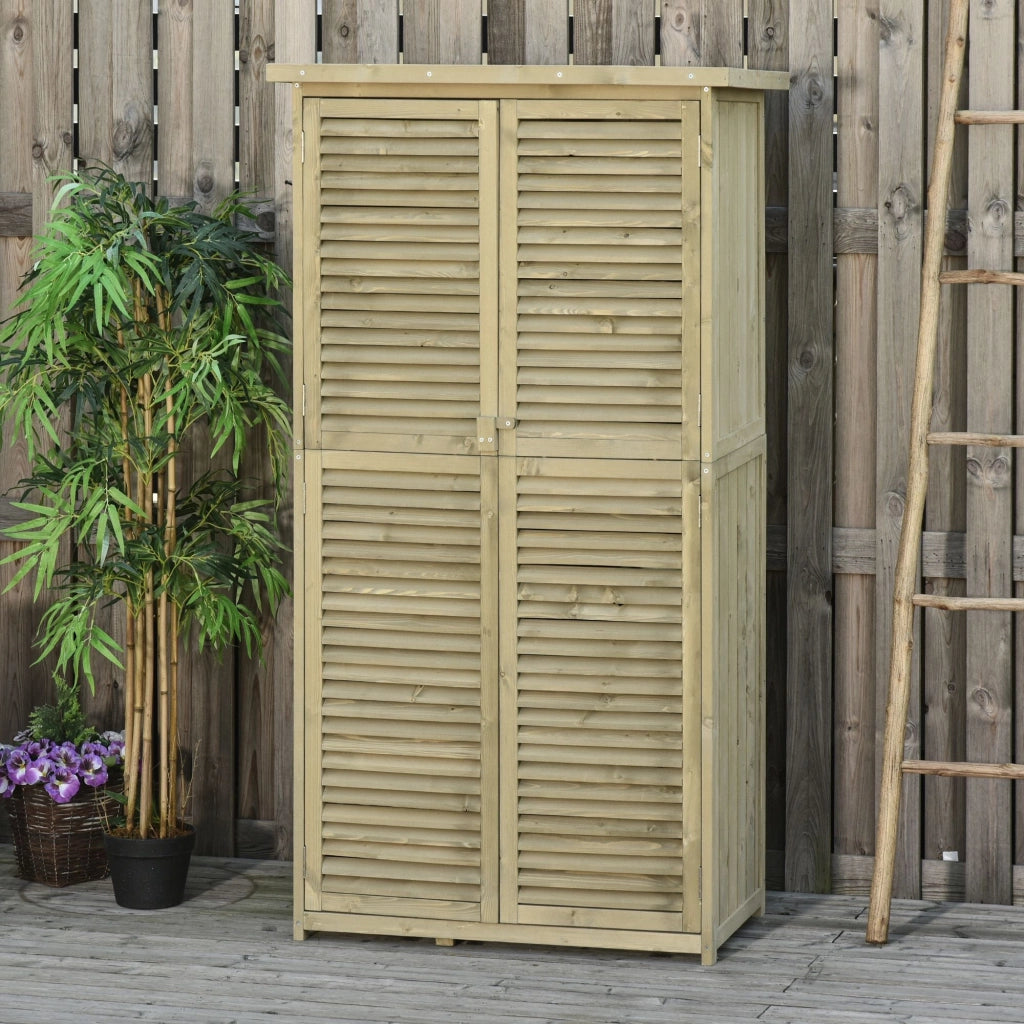 Ripostiglio da Giardino in Legno di Pino ¨C zephmum ¨C Grigio 87x47x160 cm