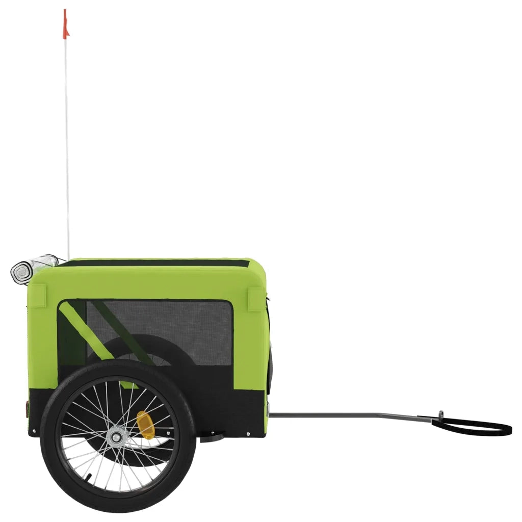 Rimorchio da Bici per Animali Verde e Nero Oxford e Ferro CFW8742275