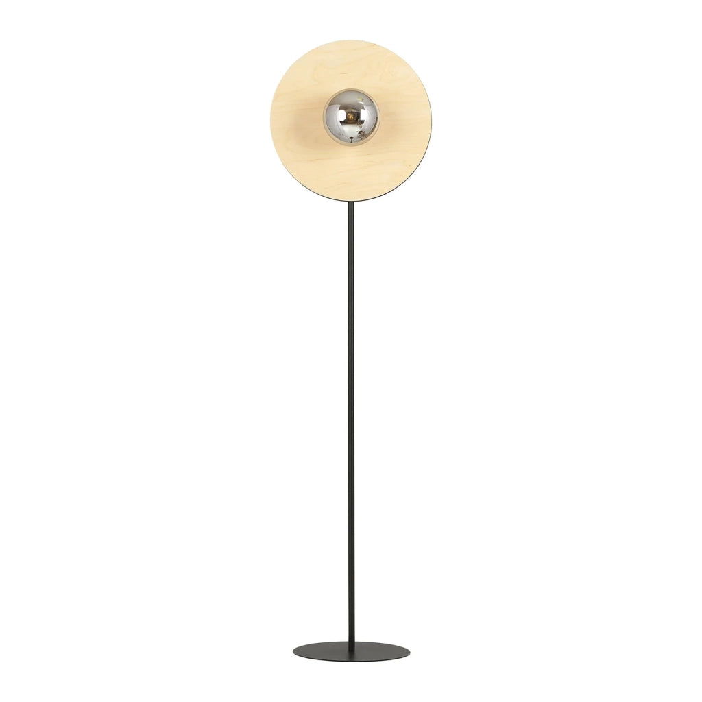 Piantana Moderno Brigid Acciaio Nero Marrone Grigio 1 Luce E14 Ip20