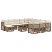 Set Divano da Giardino 13 pcs Beige polyrattan