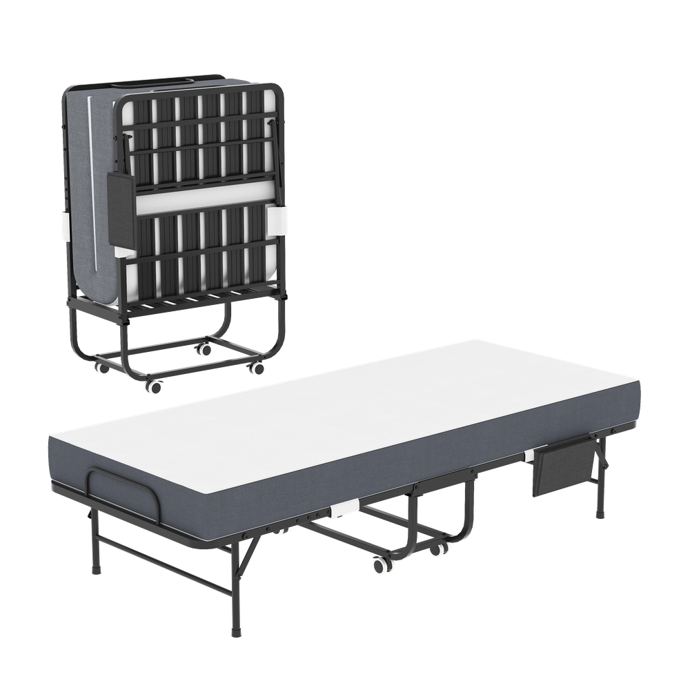 Letto Pieghevole con Materasso in Memory Foam ¨C MINIMAL ¨C Metallo, 78x190