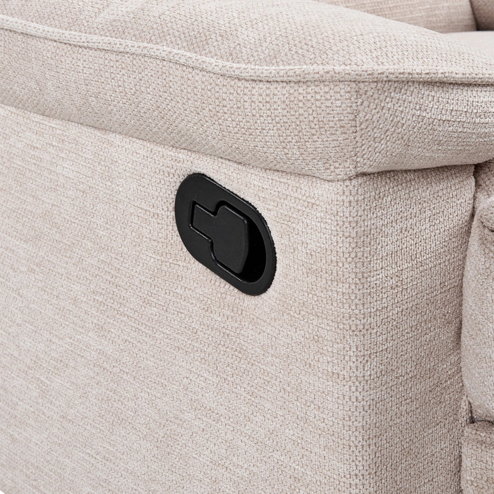 Poltrona reclinabile in tessuto con poggiapiedi Beige Poliestere Stile moderno contemporaneo