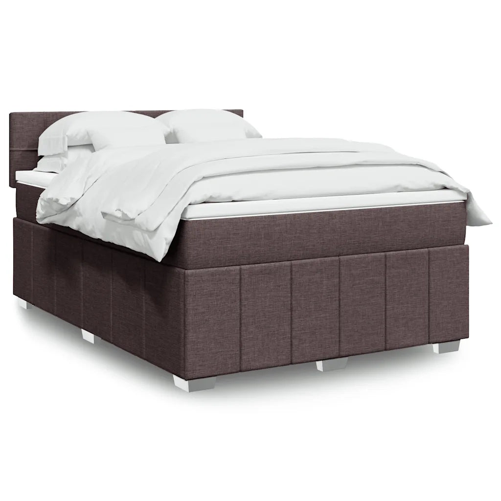 Giroletto a Molle con Materasso Marrone Scuro 160x200cm Tessuto 3289422