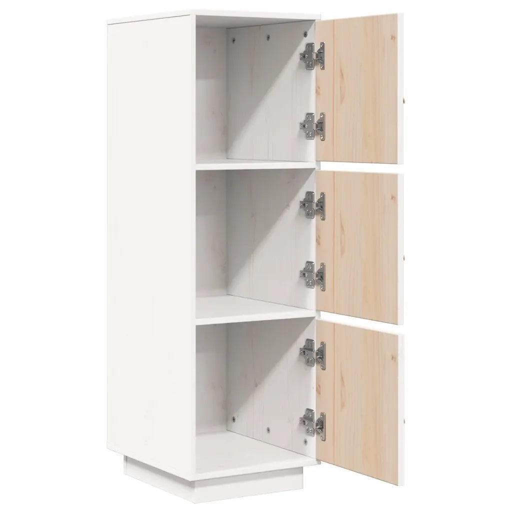 Credenza Bianca 34x40x108,5 cm in Legno Massello di Pino cod mxl 16126