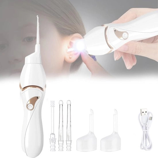 Aspiratore a vuoto elettrico - utilizzo sicuro e senza dolore - forte capacità di aspirazione con illuminazione LED - inclusi 5 accessori intercambiabili - durata batteria fino a 3 mesi - adatto per bambini e adulti