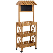 Espositore in legno con 3 vassoi 56x32x148h cm