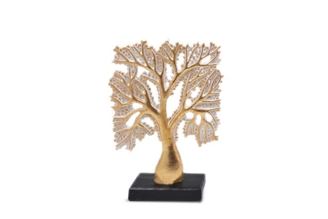 Albero Decorazione Casa in Resina Oro 17 cm