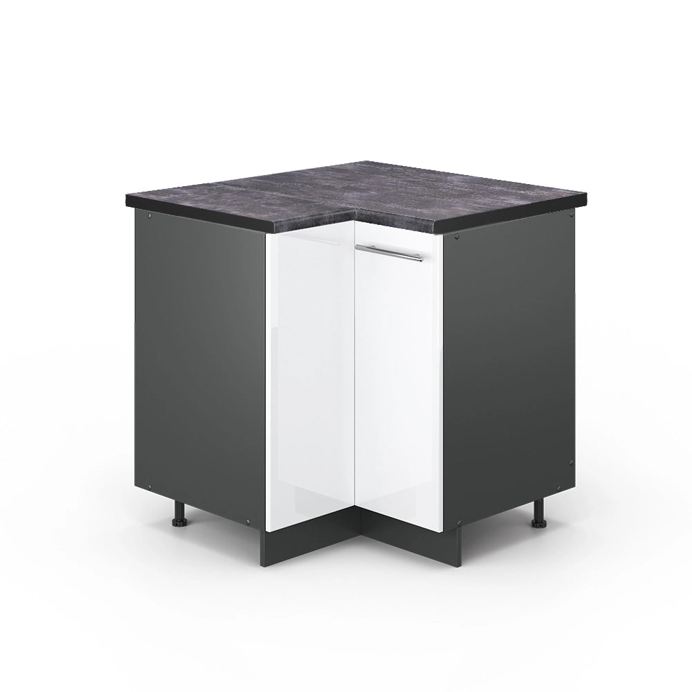 Mobile ad angolo cucina Fame-Line Bianco lucido/Antracite 80.5 cm, PL Antracite Vicco