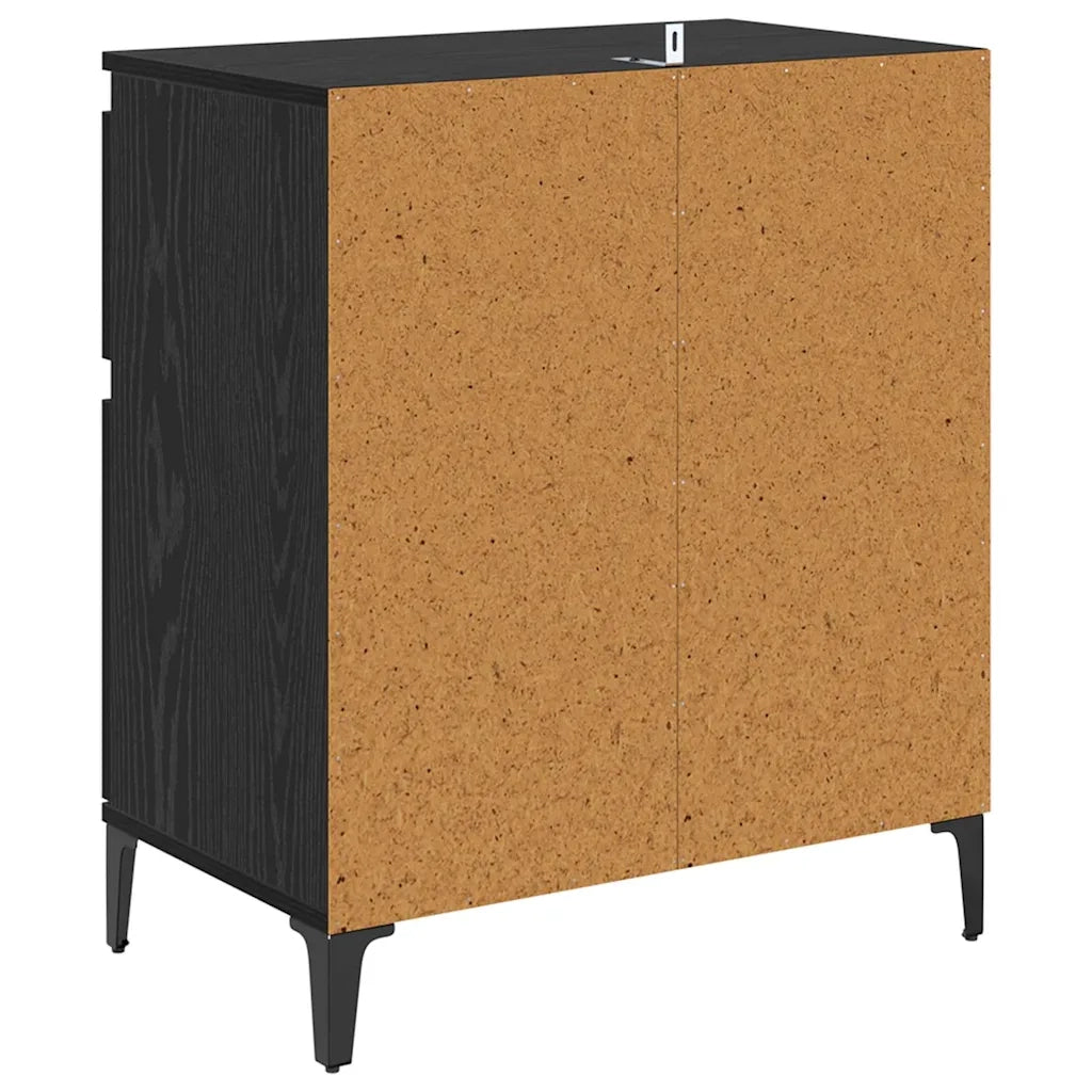 Credenza | Madia | Buffet da pranzo | Armadio da pranzo con cassetto Rovere Nero 60 x 35 x 70 cm