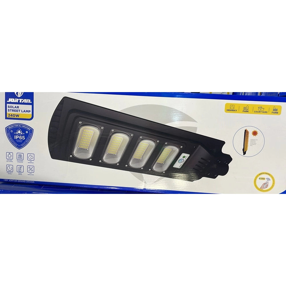 Trade Shop - Lampione Solare A Led 240w Ip65 Sensore Di Movimento Telecomando Per Parchi Cortili Strade -