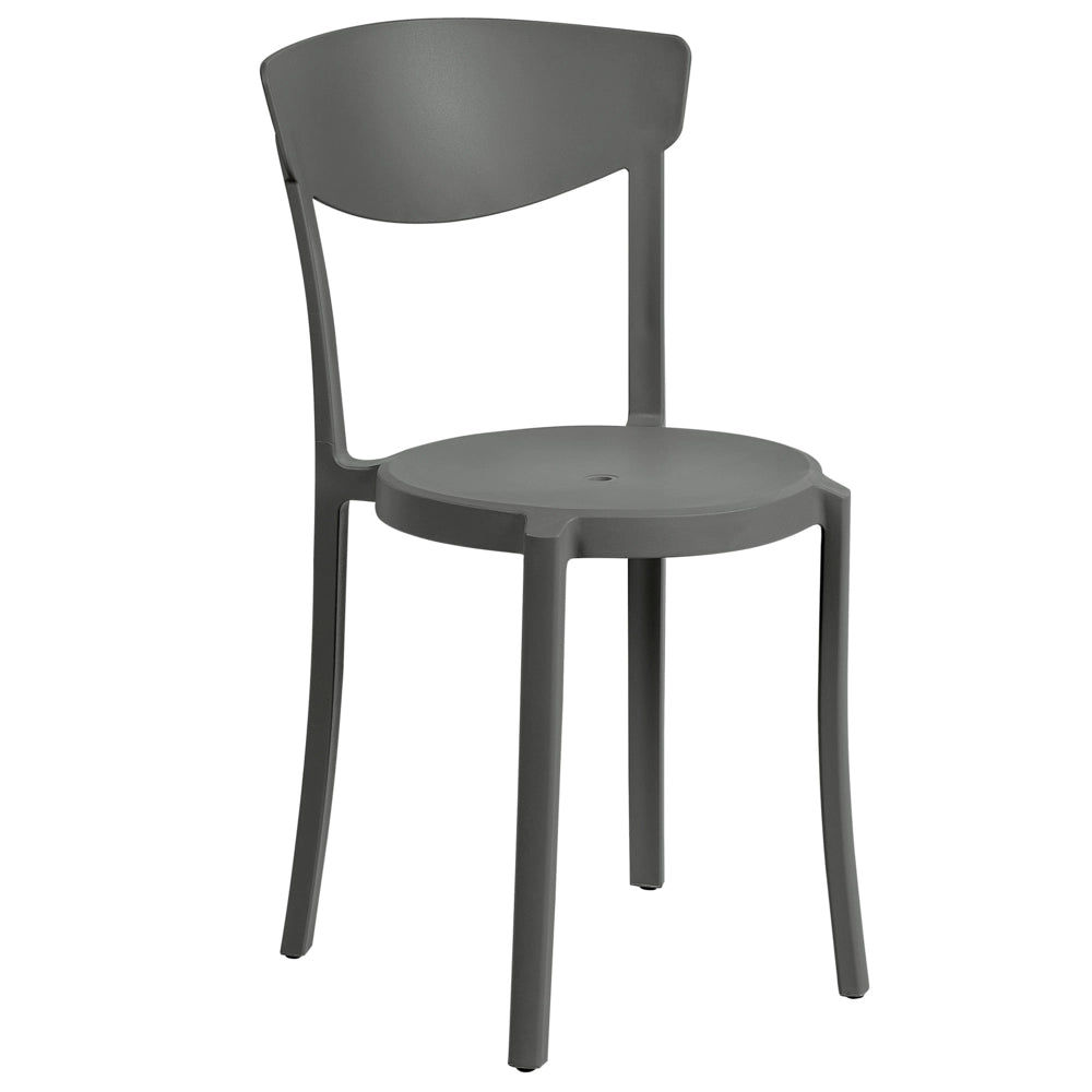 Set di 8 sedie in plastica grigio scuro per interno ed esterno terrazzo esterno giardino stile moderno