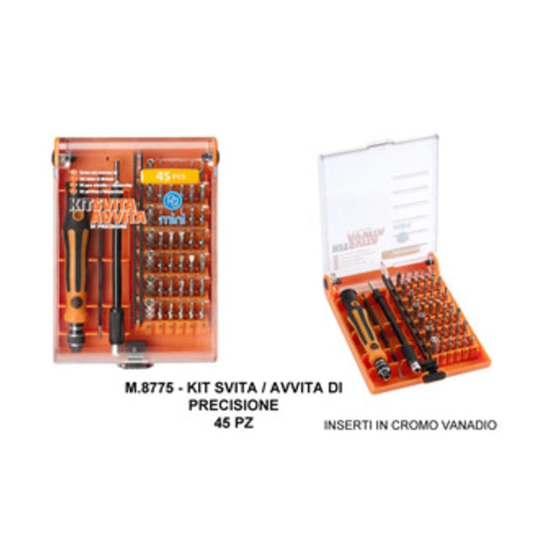 POGGI M8775 KIT SVITA AVVITA DI PRECISIONE 45 PZ- P.G.- 1,0 pz