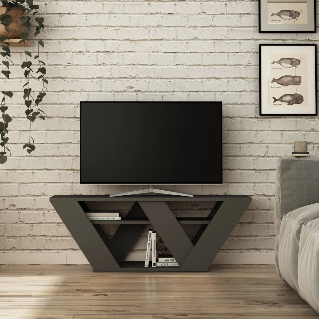Mobile TV in legno "Pipralla" - 110 x 30 x 40 cm - Antracite