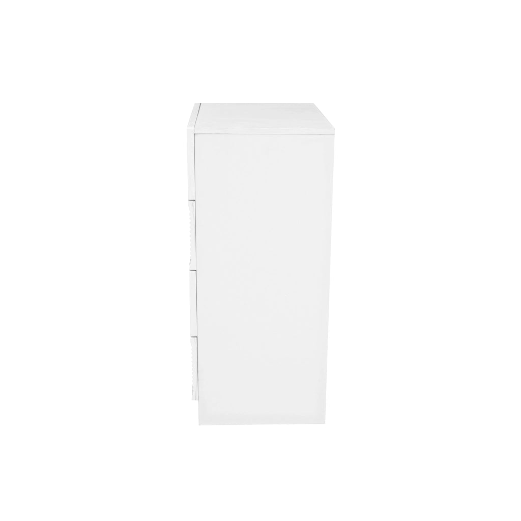 OKWISH Comò Contenitore con 4 Cassetti a Estrazione Totale Frontali Lucidi per Camera Ufficio Soggiorno 60 x 38.5 x 85 cm