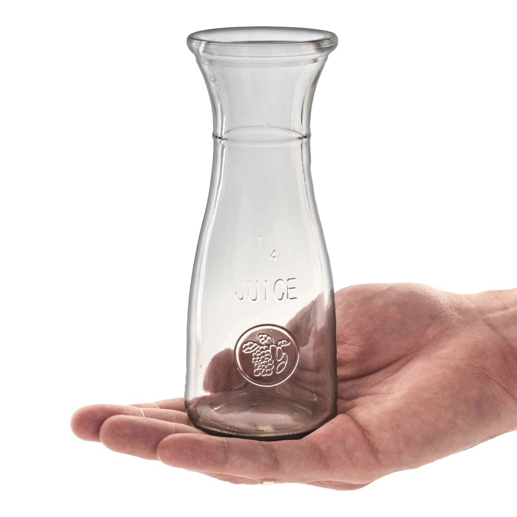 Set di 2 caraffe in vetro KADAX da 250 ml per acqua, acqua e limonata.
