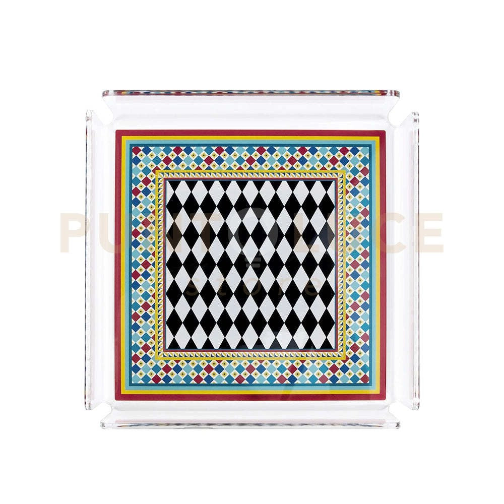 VUOTATASCHE DECOR IN CRISTALLO ACRILICO DECORATO DISEGNO FOULARD