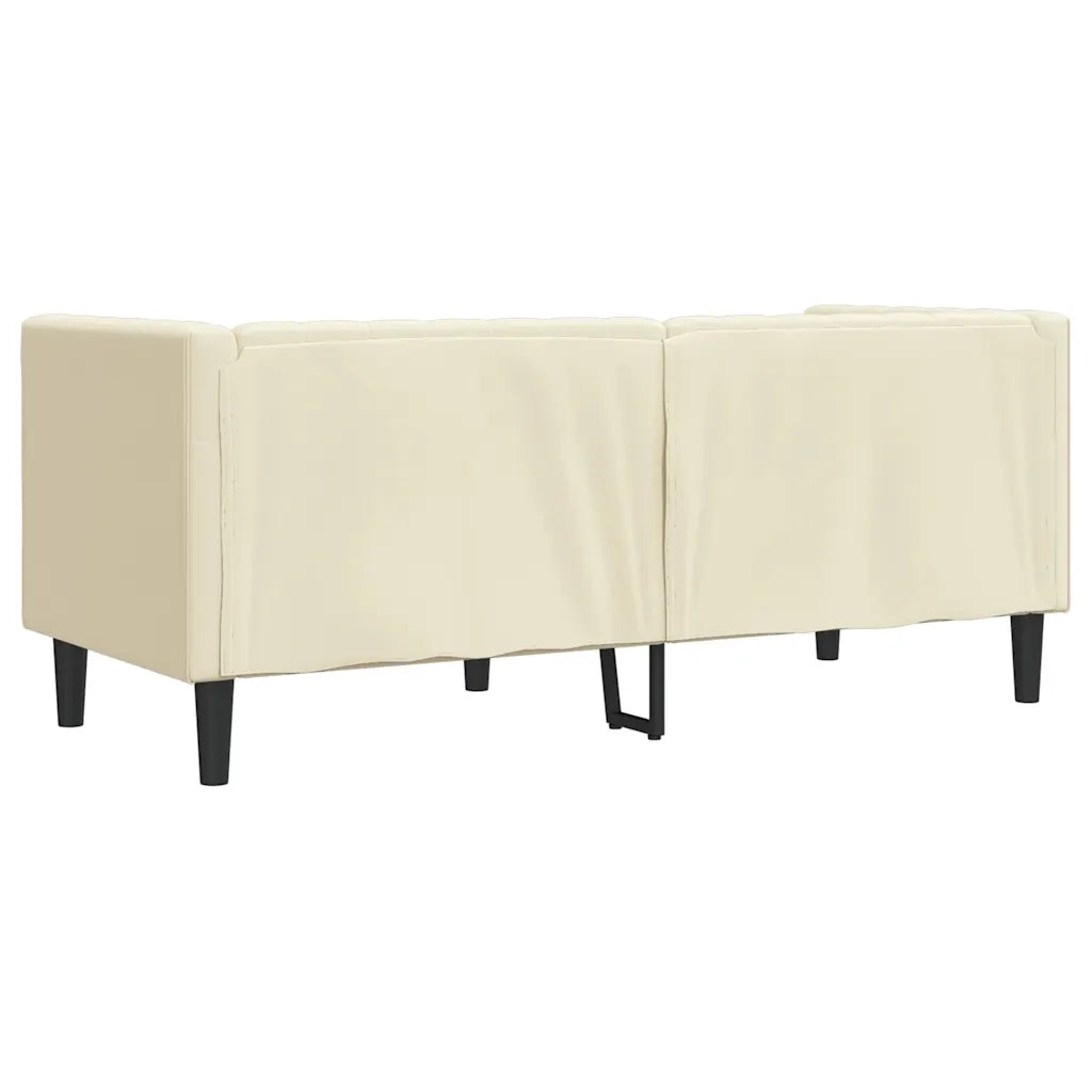 vidaXL Divano Chesterfield a 2 Posti Crema in Similpelle