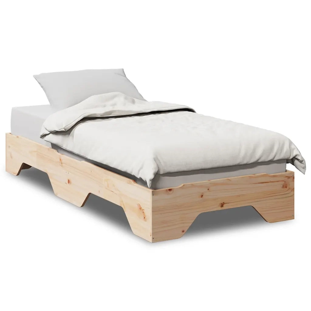 Giroletto senza Materasso Impilabile 90x190 cm Legno Massello 859208