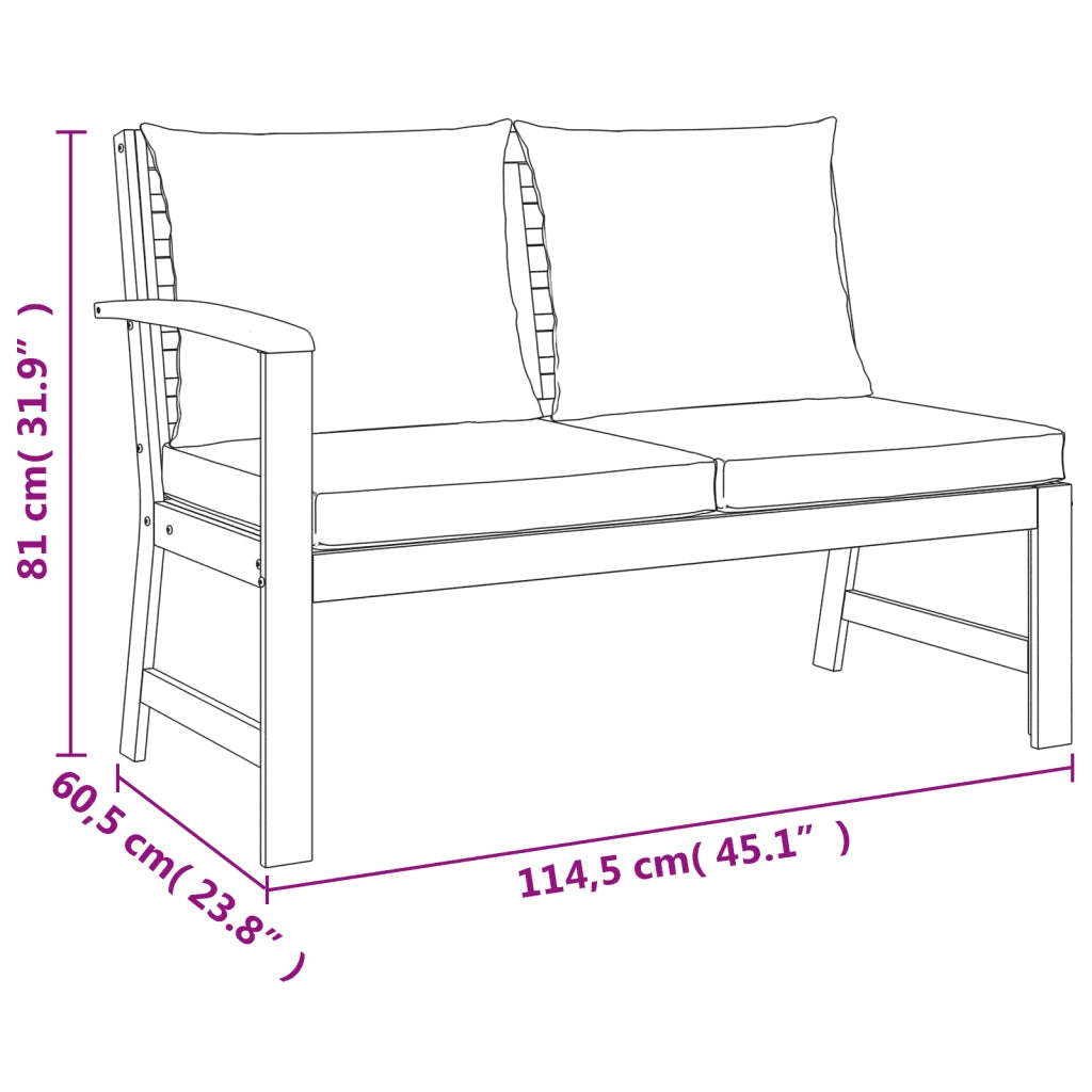 Set da Pranzo da Giardino 6pz con Cuscini Legno Massello Acacia 3154964