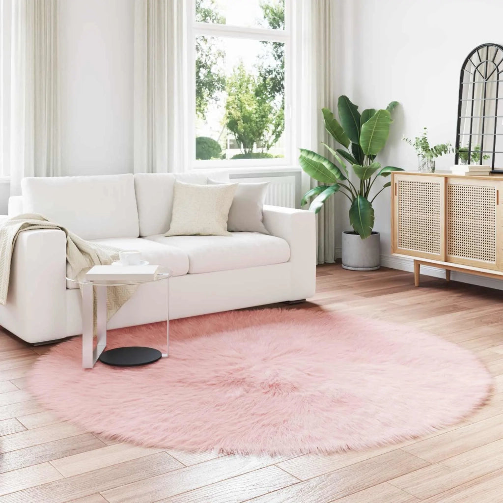 Tappeto in finta TAFALLA Rosa Ø 160 cm Poliestere