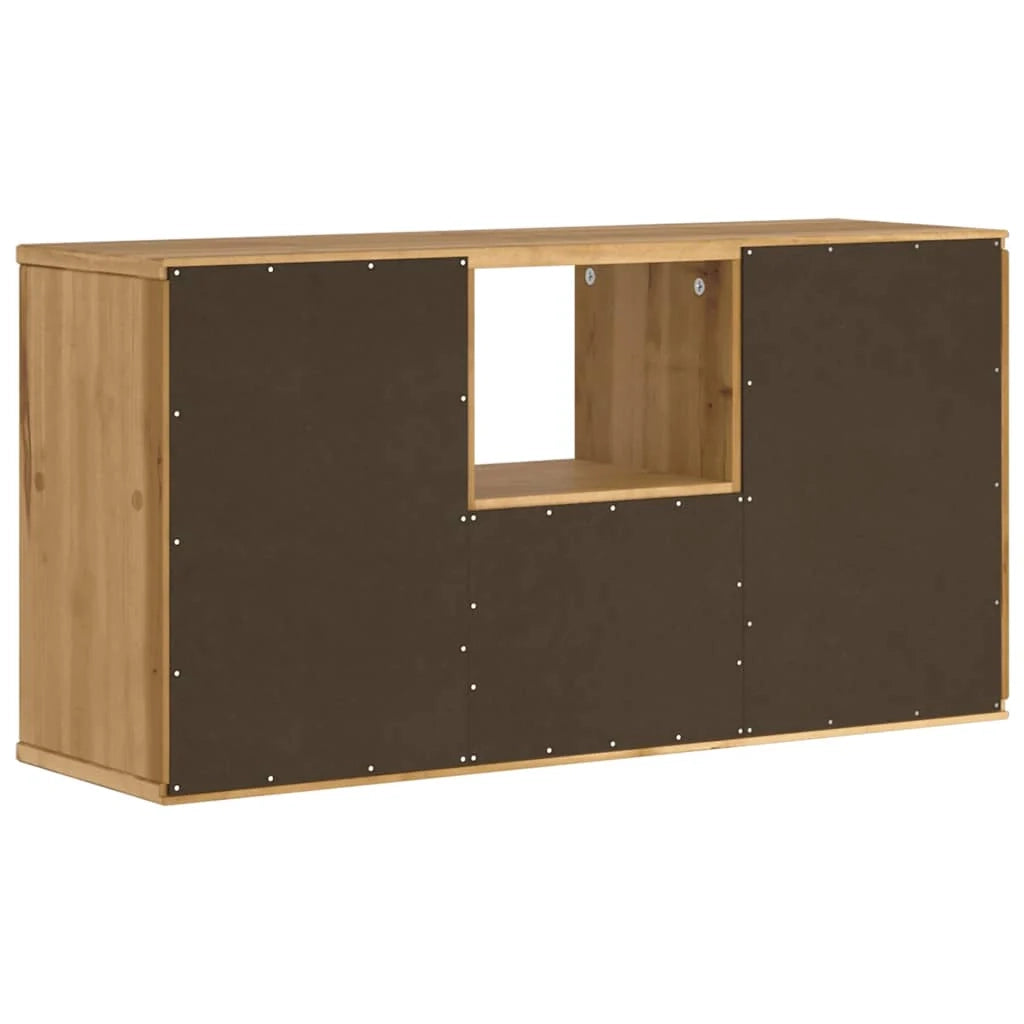 Mobile porta TV con pratico cassetto portaoggetti 79 x 24 x 40 cm stile rustico legno di pino massiccio 02_0058052