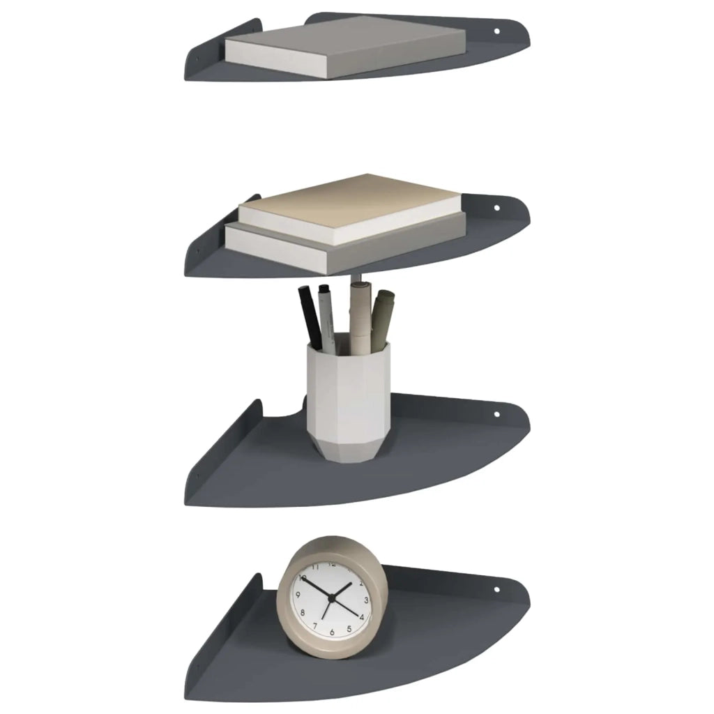Mensola sospesa 4 pcs Antracite 24 x 24 x 2,3 cm