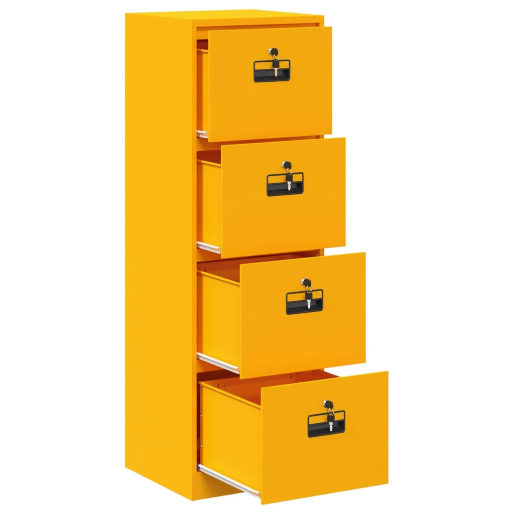 Armadio per File con cassetto Giallo senape 45,5 x 42 x 139 cm