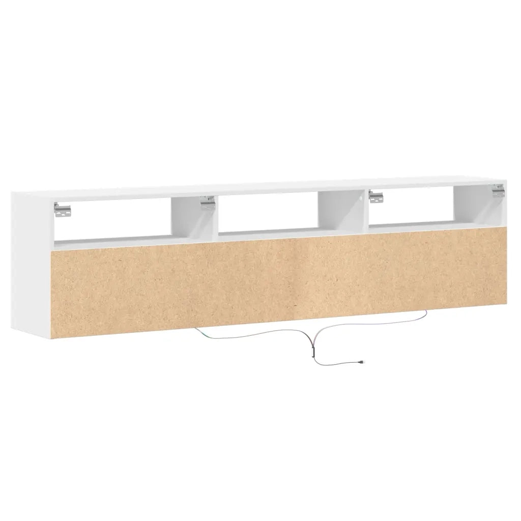 Mobile TV a Parete con LED-Mobile TV a Muro Bianco 180x31x45 cm 657251