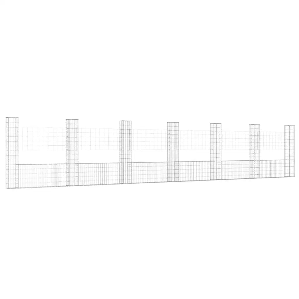 Gabbione a U con 7 Pali in Ferro 740x20x150 cm cod mxl 17471