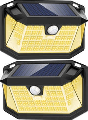 Set di 2 Lampade a LED Solari con Sensore di Movimento per Esterno con 188 LED, 270°, 3 Modi, IP65, Impermeabili, per Murale Esterno