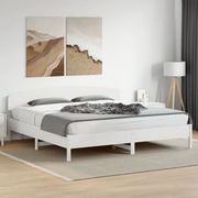 Giroletto senza Materasso Bianco 200x200 cm Legno Massello Pino 3207194