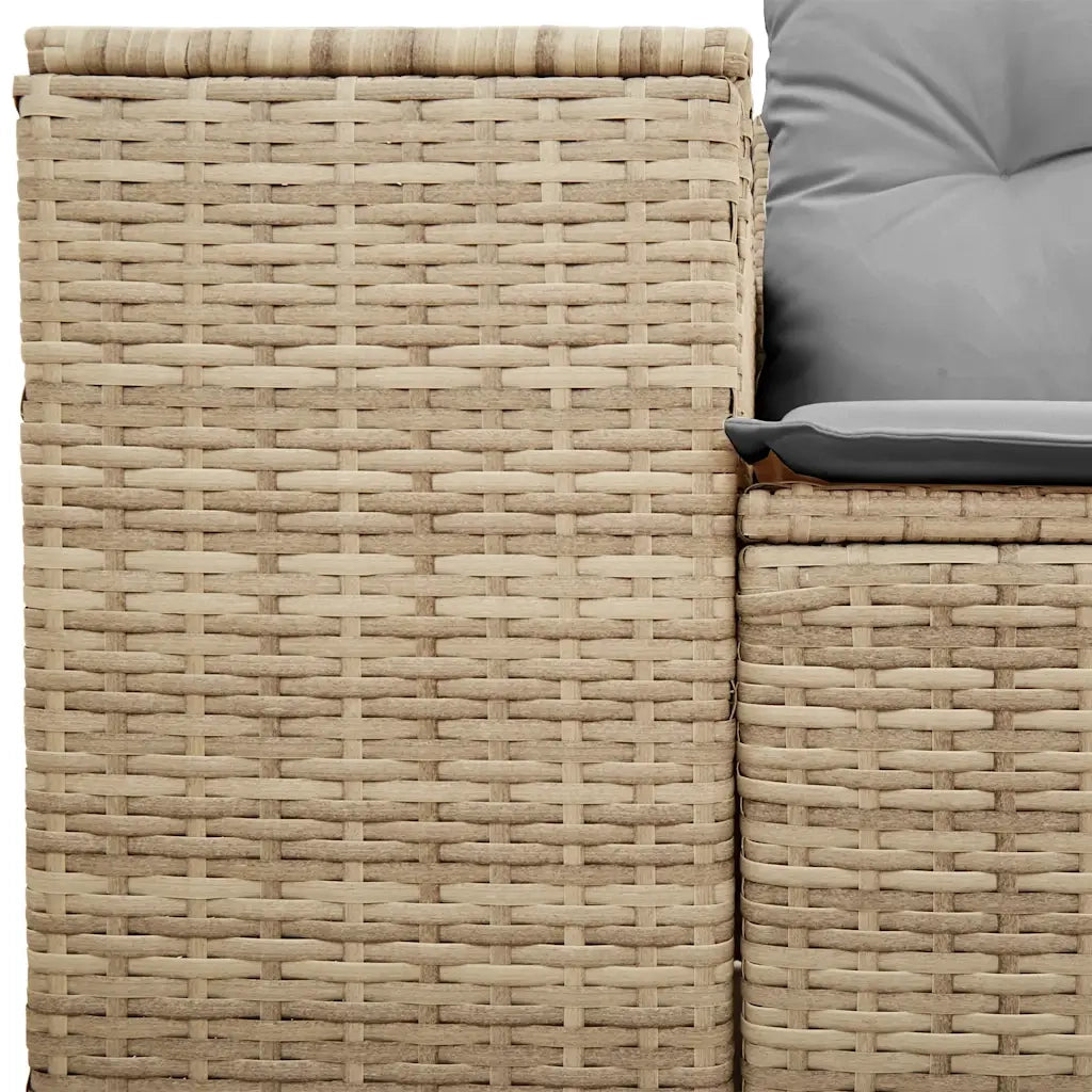 Divano da Giardino con Cuscini a 2 Posti-Sofa da Giardino-Divano da esterno Beige in Polyrattan 524103