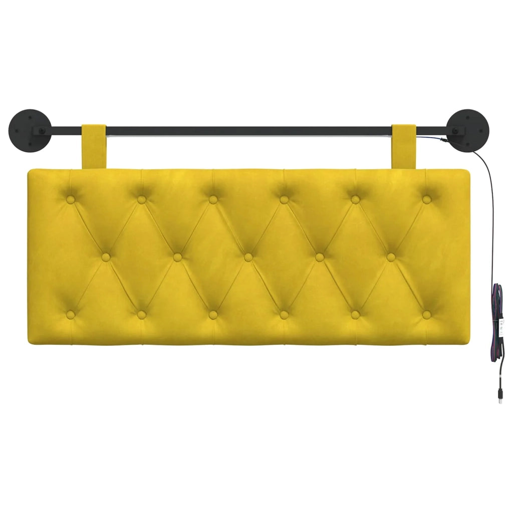 Testiera | Testata sospesa Con luce LED Giallo Velluto