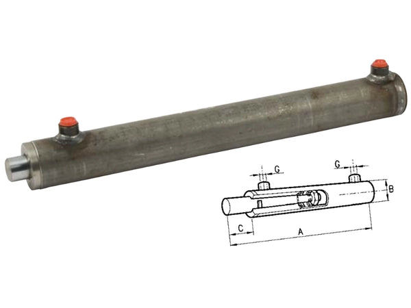 Cilindro doppio effetto Cermag senza supporti attacco alesaggio 60mm stelo 30mm - 82850