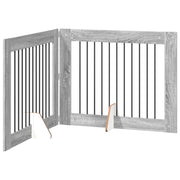 Cancello per cani con supporti 2 pz Grigio Sonoma 100 x 80 cm CFW5811927
