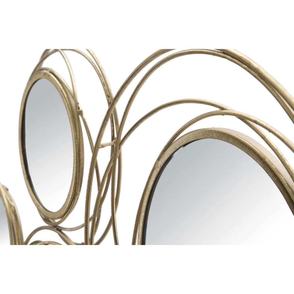 Decorazione in Metallo 3D Cerchi 23, Oro, Metallo, 124,5x4x53,5 cm