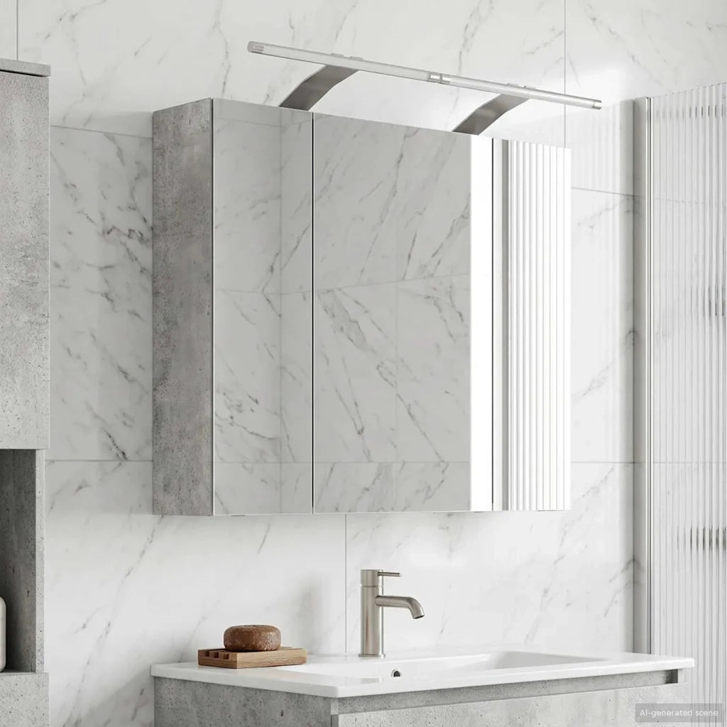 Mobiletto per specchio da bagno Grigio cemento