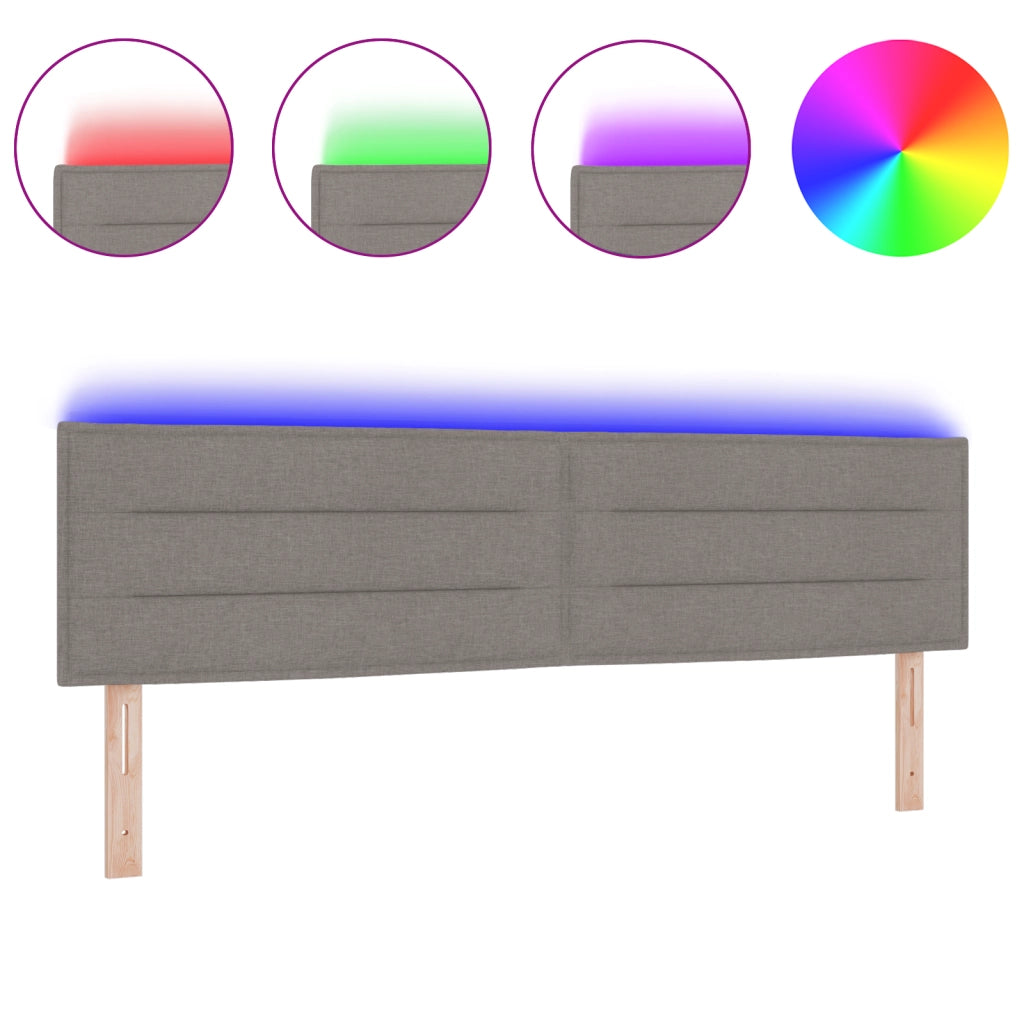 Testiera LED Design Linee Tortora 90 cm Tessuto