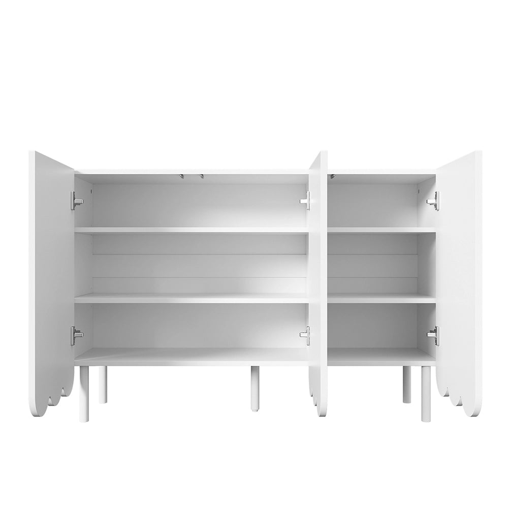 Buffet - Xylo - 120x35x80cm bianco porte ondulate