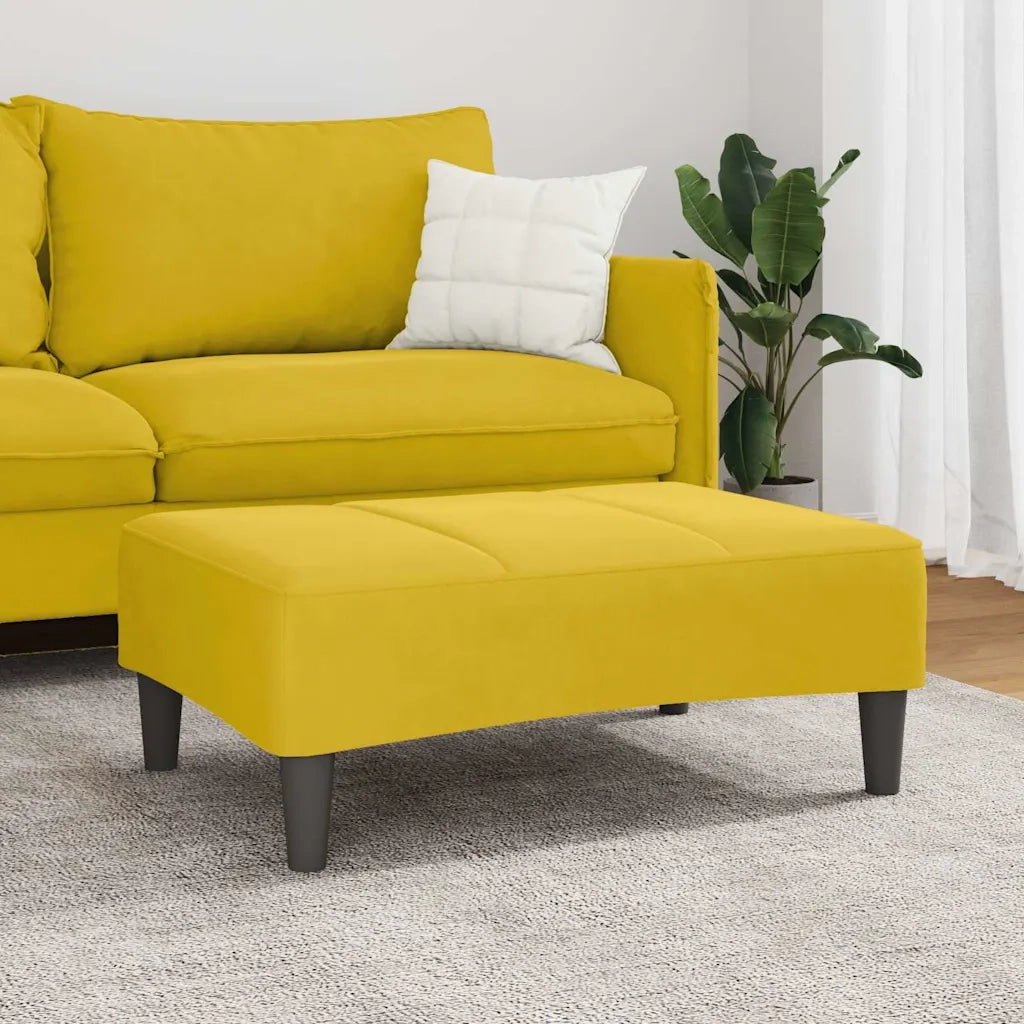 Poggiapiedi Giallo 77x55x31 cm in Velluto 4007379