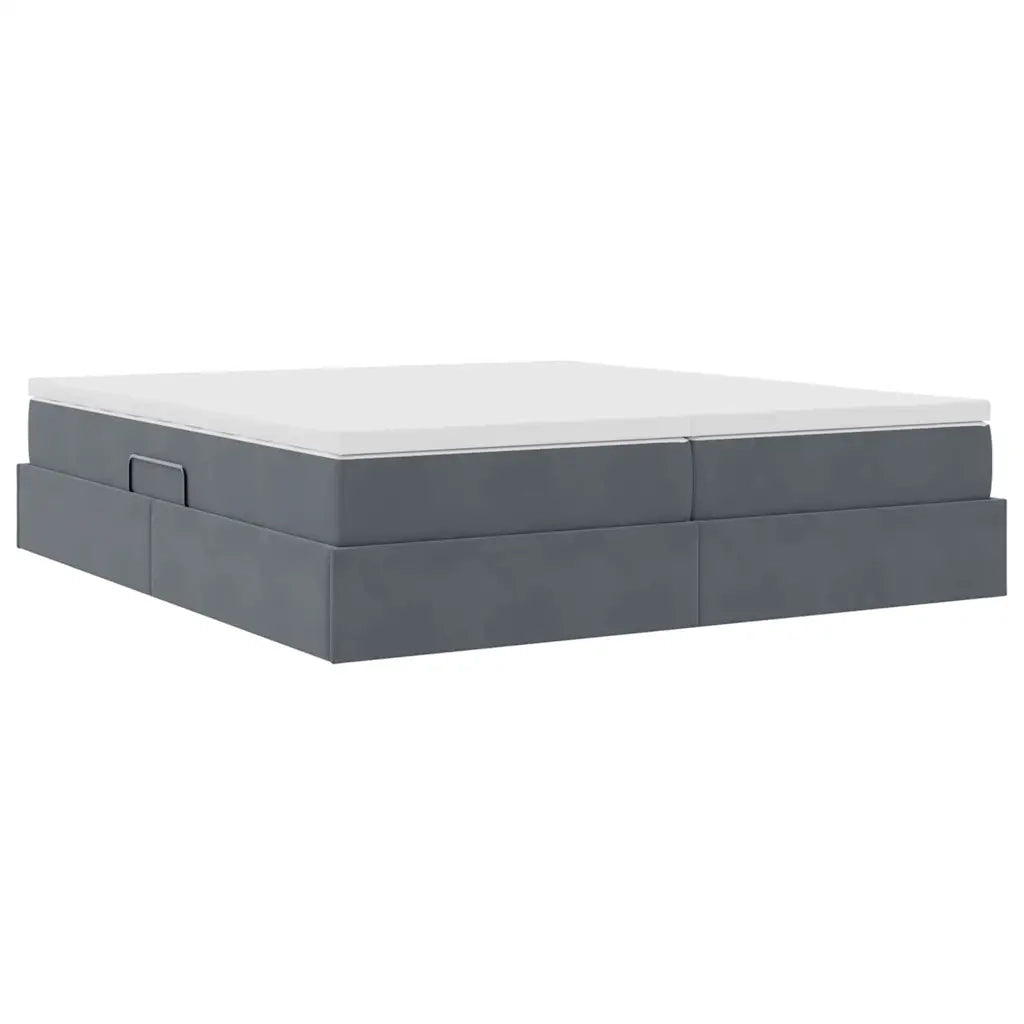 Letto con contenitore e materasso Grigio scuro 200 x 200 cm 3370368