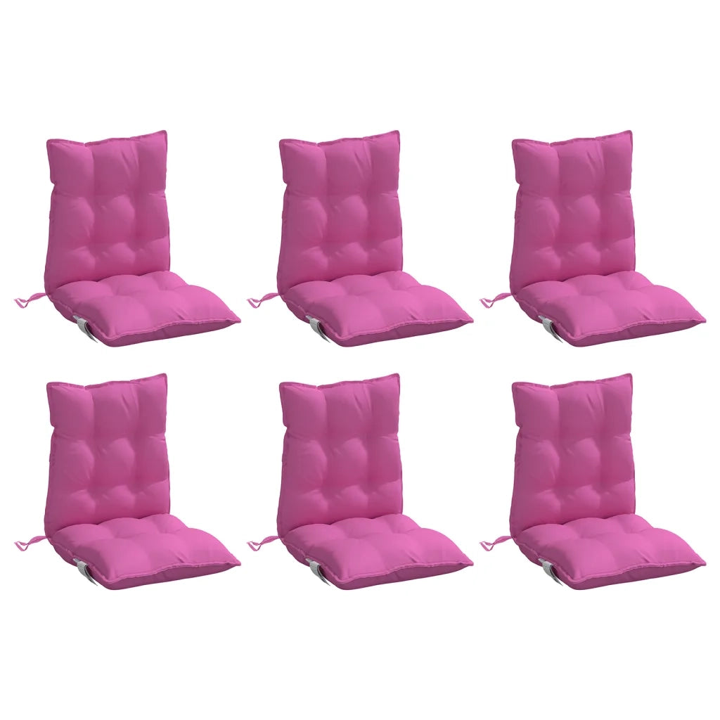 Cuscini per Sedia Schienale Basso 6 pz Rosa in Tessuto Oxford