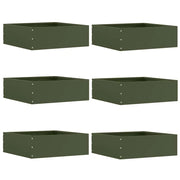 Bordura per Prato 6 pcs Verde oliva 40 x 40 x 13 cm Acciaio